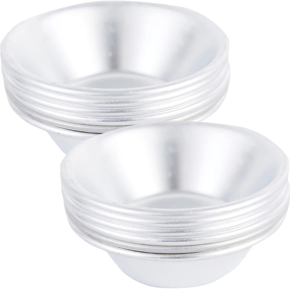 

12Pcs Reusable Baking Molds Stainless Steel Round Metal Egg Tart Pudding Cupcake Muffin Heat-Resistant Convenient Tool