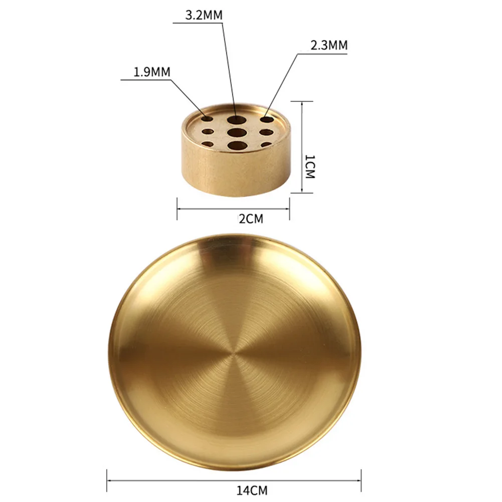 Sleek Brass For Incense Burner Set with Unique Gourd Design and Practical Metal Ash Tray for Enhanced User Experience