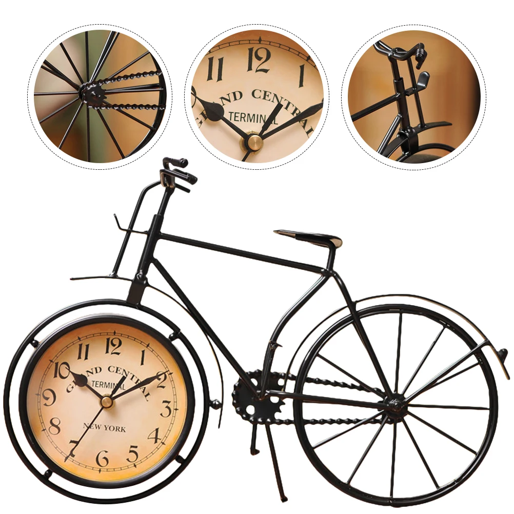 

Bicycle Shaped Vintage Table Clock Metal Desktop Office Decor Retro Classic Alarm Clock Retro Alarm Clocks for Bedrooms