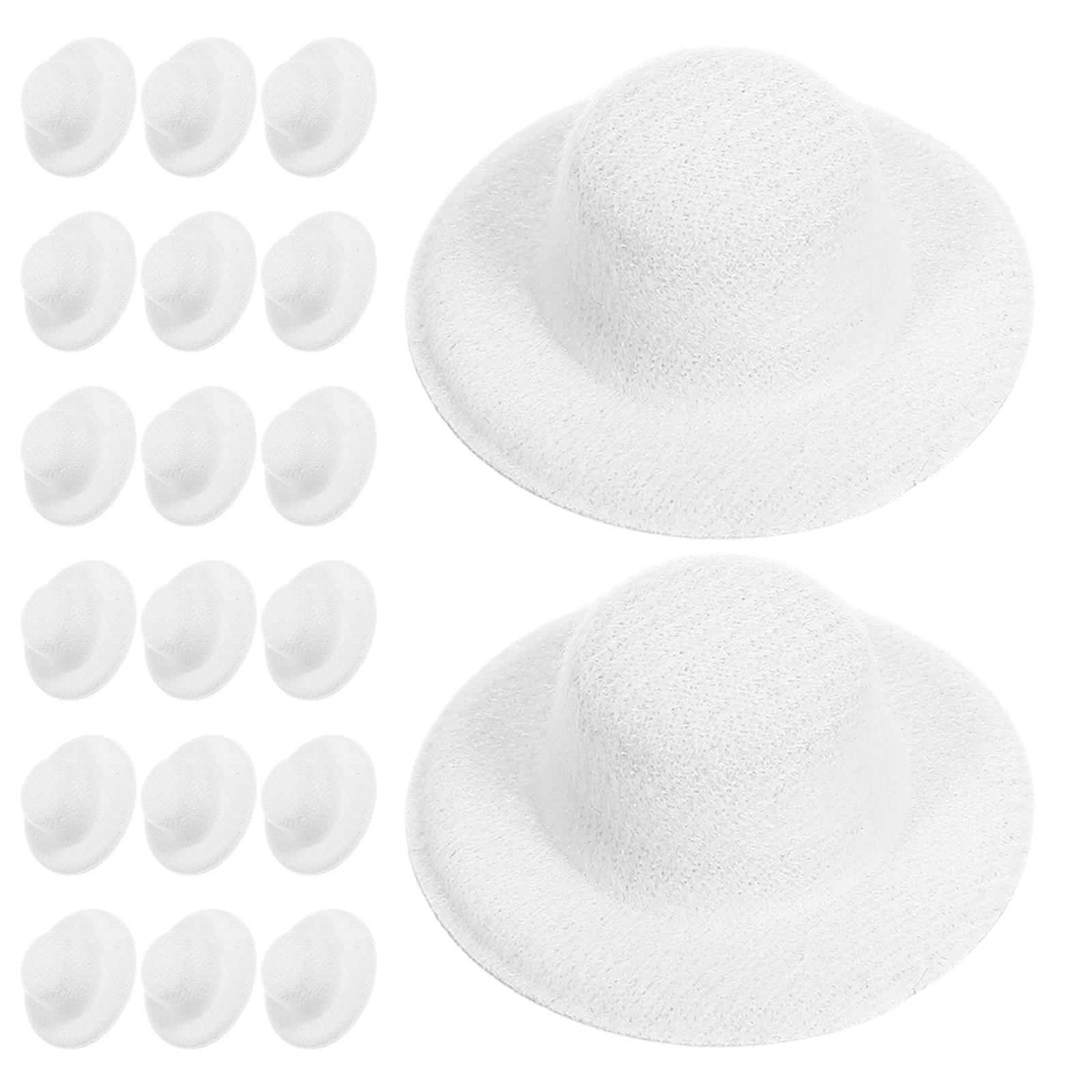 

20 Pcs Hats DIY Crafts Miniature Crafting Top Formal Decorations White Hair Cap Accessories Child