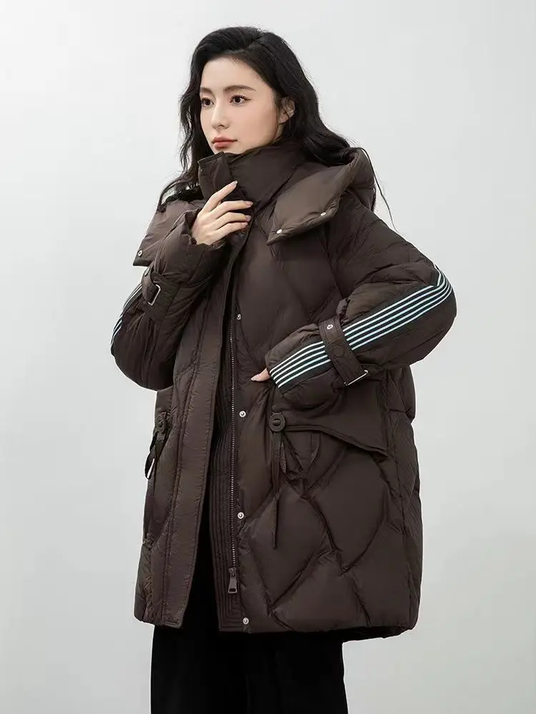 New Autumn Winter Warm Women's Down Cotton Coat Long Thick Padded Jacket Female Detachable Hooded Parker Cotton Clothes