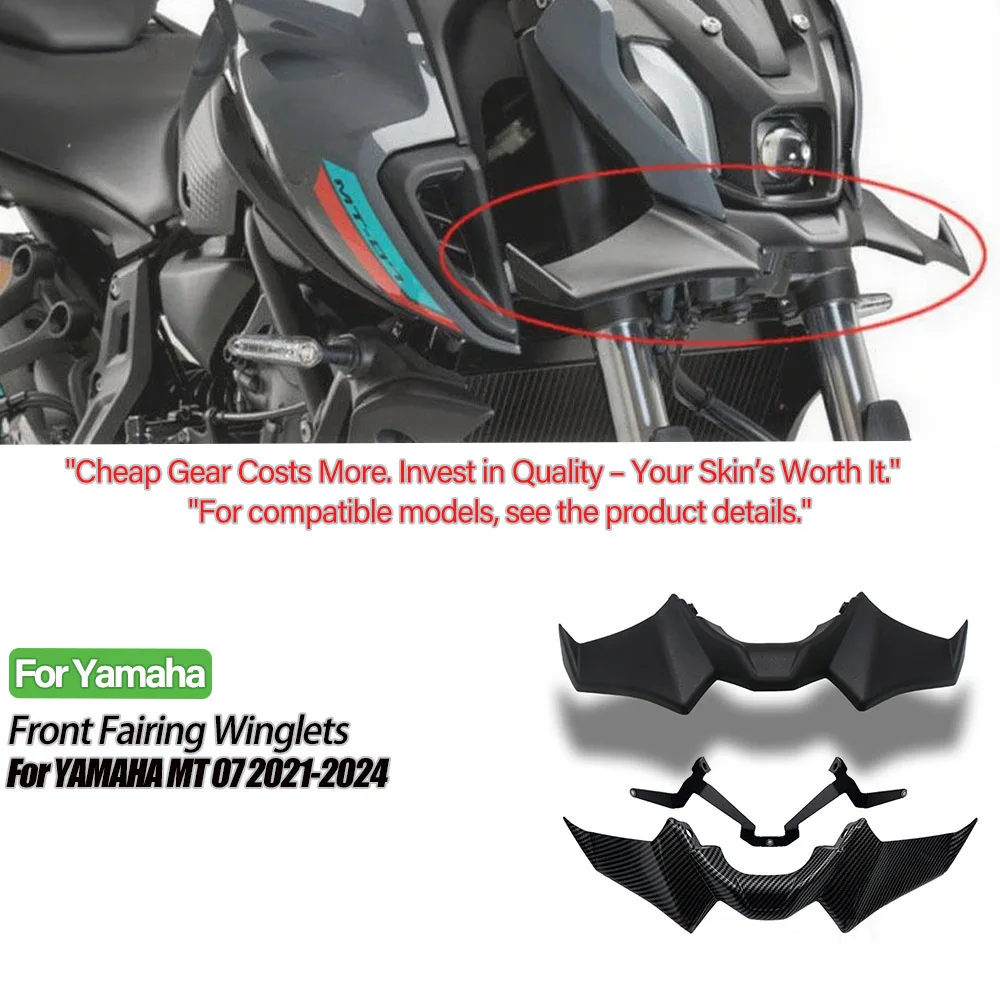 

Спортивные передние спойлеры прижимной силы, мотоциклетные элероны для Yamaha MT-07 MT-07 SP 2021-2024, аэродинамический дефлектор крыла