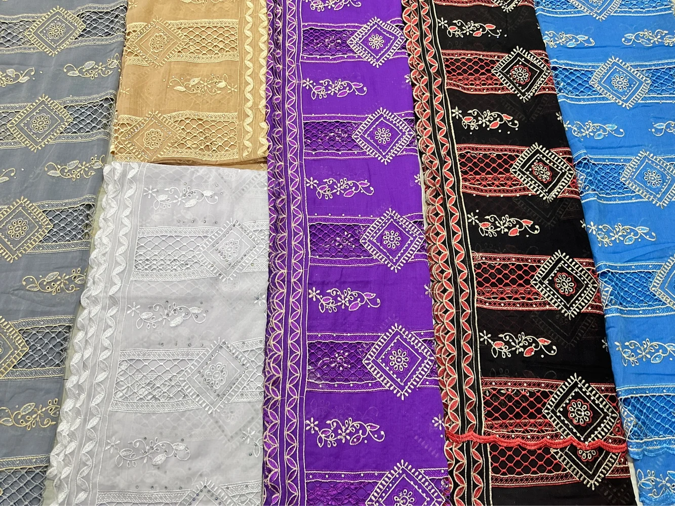 Écharpe Islamique en Dentelle Chimique pour Femme, Écharpe de Luxe Douce, Haute Qualité, 100% Coton, Dubaï, Africain, Motif Brodé, Manycolor