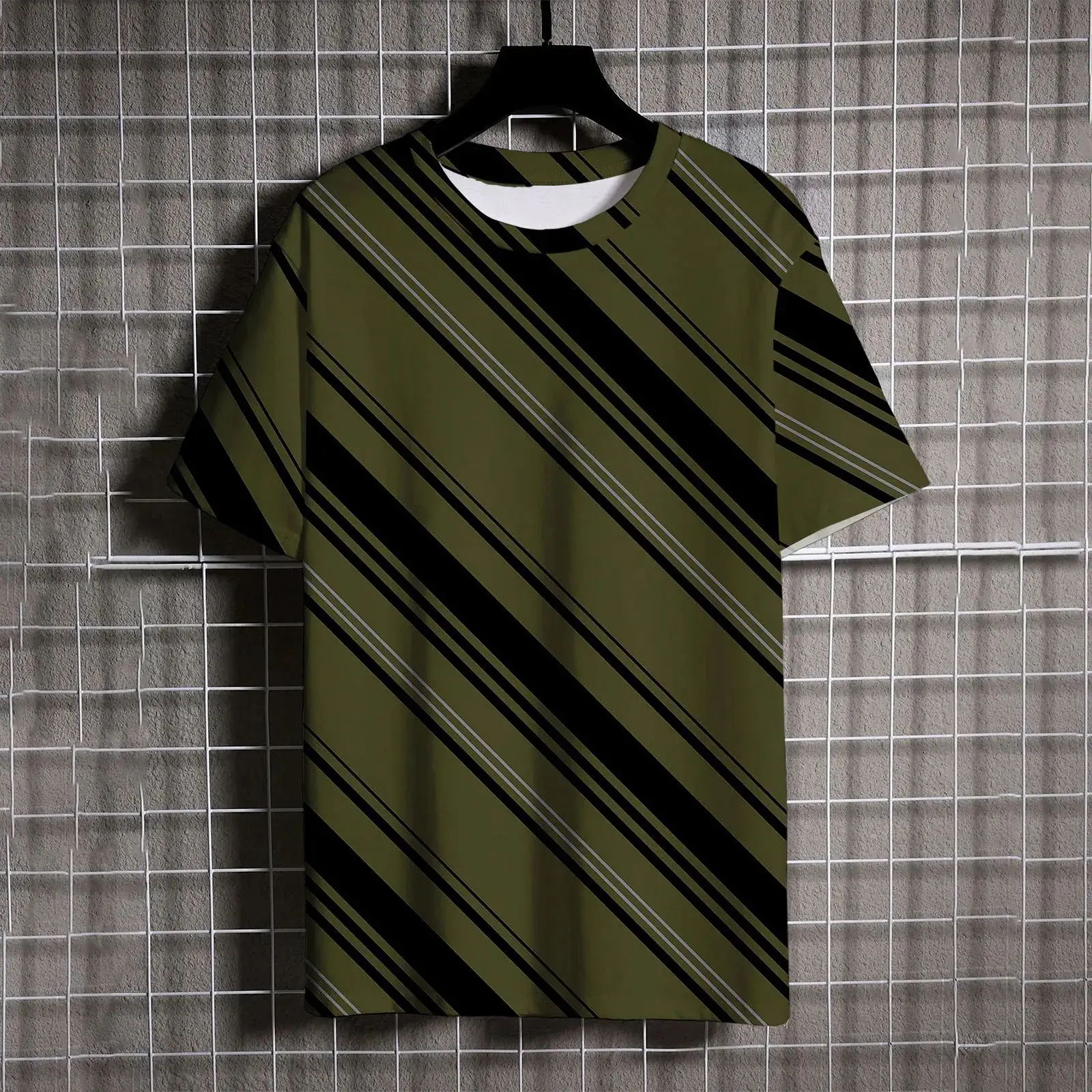 

Summer Men's T-Shirt Vintage Striped Pattern 3D Printed Men Clothing Everyday Street Casual Crew-Neck Short Sleeve Pullover Tops