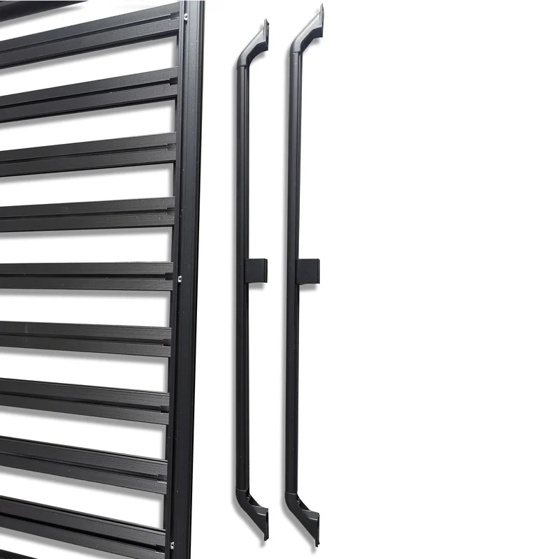 High Quality Black Aluminum Alloy Roof Platform With Corner Brackets, 100kg Load Capacity, Optional Railings & Easy Installation