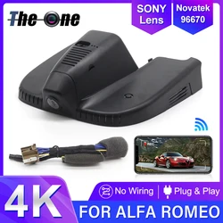 4K Plug and Play wideorejestrator samochodowy WIFI kamera kamera na deskę rozdzielczą dla ALFA ROMEO Stelvio Quadrifoglio dla ALFA ROMEO Giulia Quadrifoglio GTA Veloce