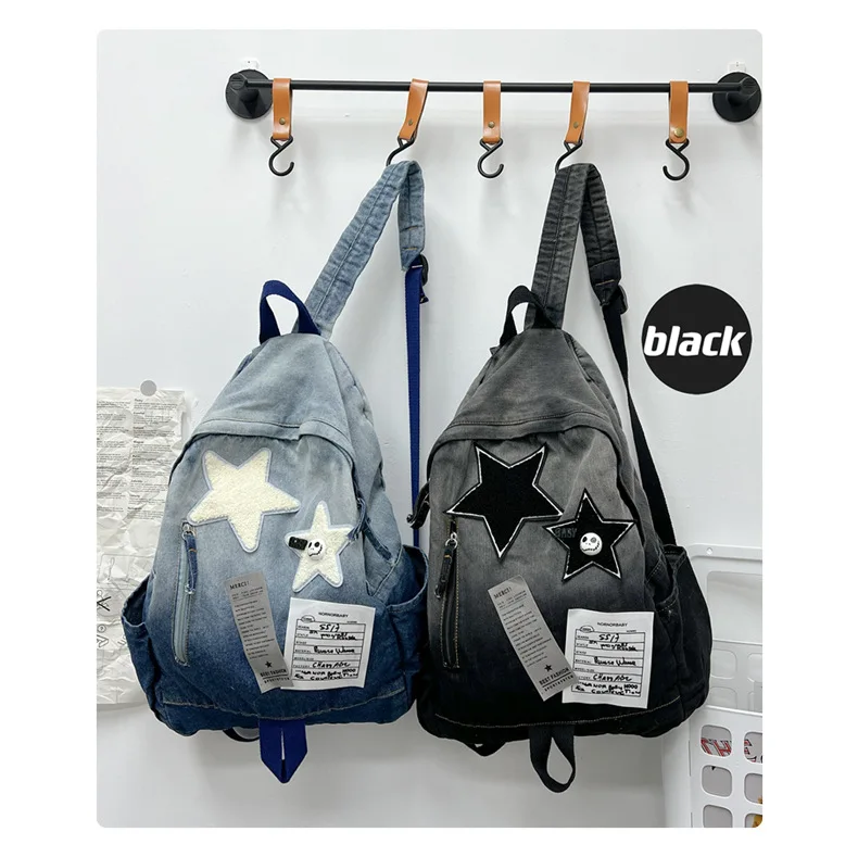 Градиентный рюкзак с ковбойской звездой, ученики младших классов средней школы, в любом месте, туристический рюкзак большой вместимости
