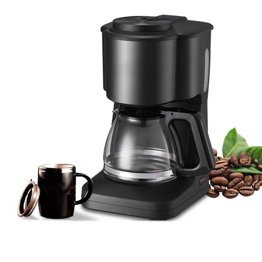 

Classic 6-Cup Drip Coffee Machine, Glass Carafe, Warming Plate, Reusable Filter, American Coffee Machine, EU UL Plugs