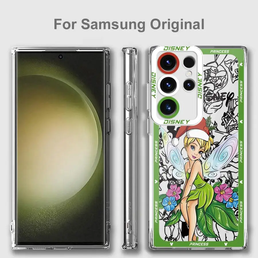 Рождественский чехол Disney Princess для Samsung Galaxy S24 Ultra S20 FE S21 S22 S23 Ultra FE S10 Plus Note 20, ультра прозрачный мягкий чехол