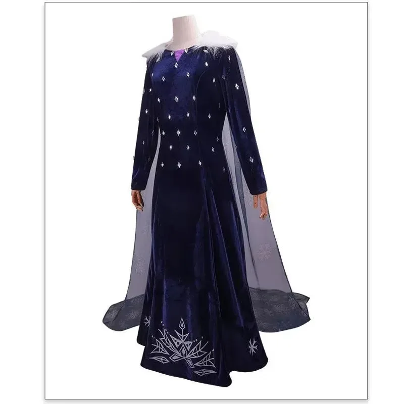

CyOlaf's Adventure Snow Queen Princess Elsa Dress and Cape Film Equivalent Cosplay Halloween Costume Carnival Fancy Party Disgui
