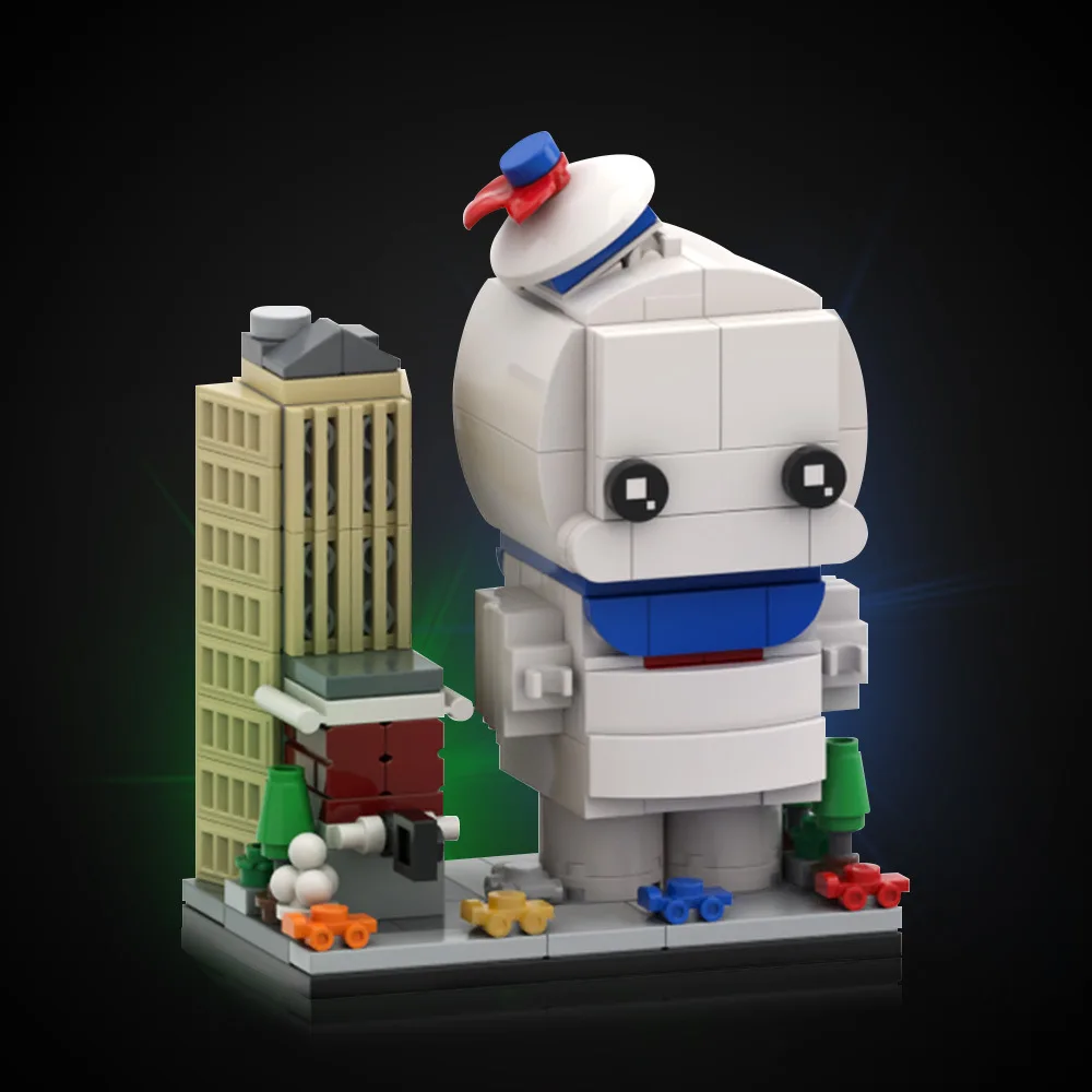 MOC films Puft guimauve plus mince fantômes blancs figurines d'action briques minérales Brickheadzs figurine blocs de construction enfant jouet