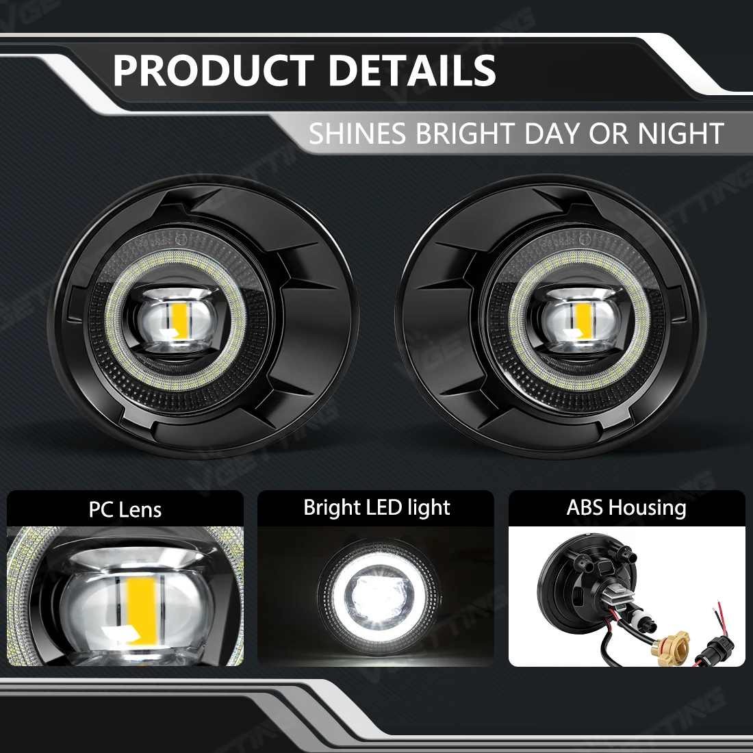 Car Fog Lamp Assembly For Chevy Camaro 2010 2011 2012 2013 LED Angle Eye Front Headlight With Covers Switch Wiring Accessories view 4