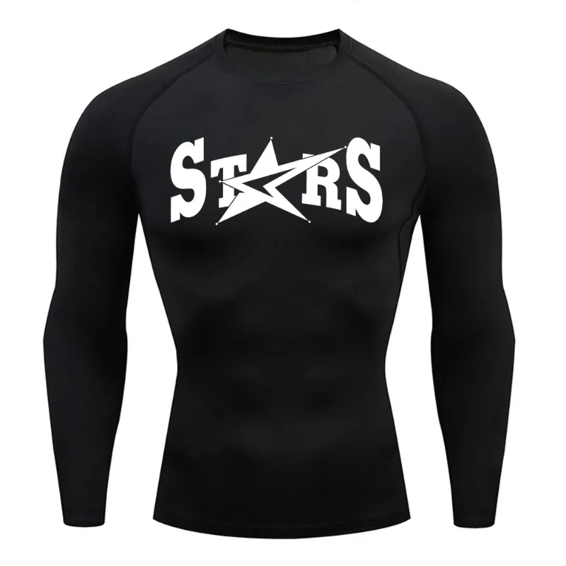 Men's High Elastic Long Sleeve Breathable Compression T-Shirt with Outdoor Running Training Quick Drying Sweat Absorbent Tight