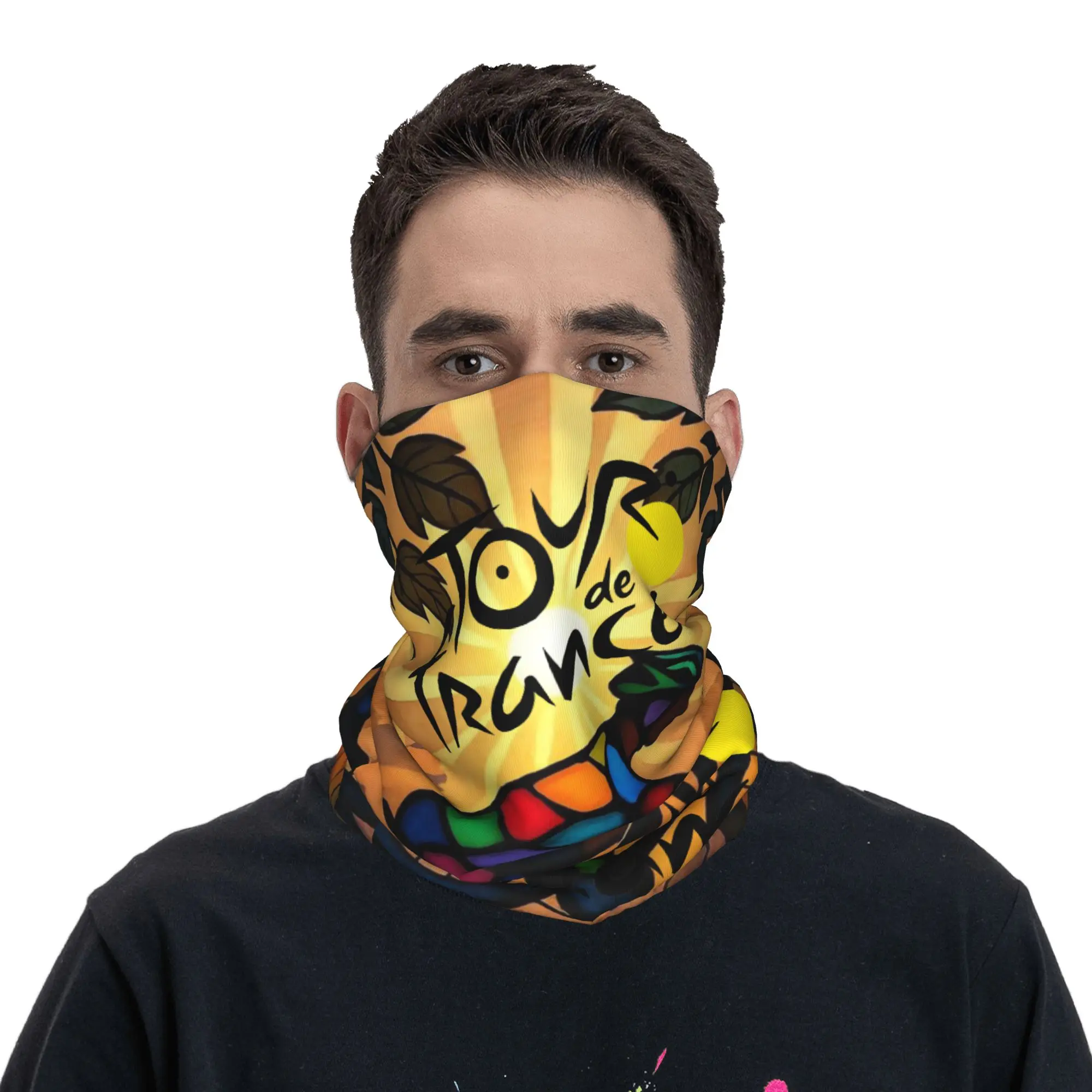 Custom France TDF Tour  Winter Headband Neck Warmer Women Men Hiking Hunting Tube Scarf  Face Bandana Gaiter