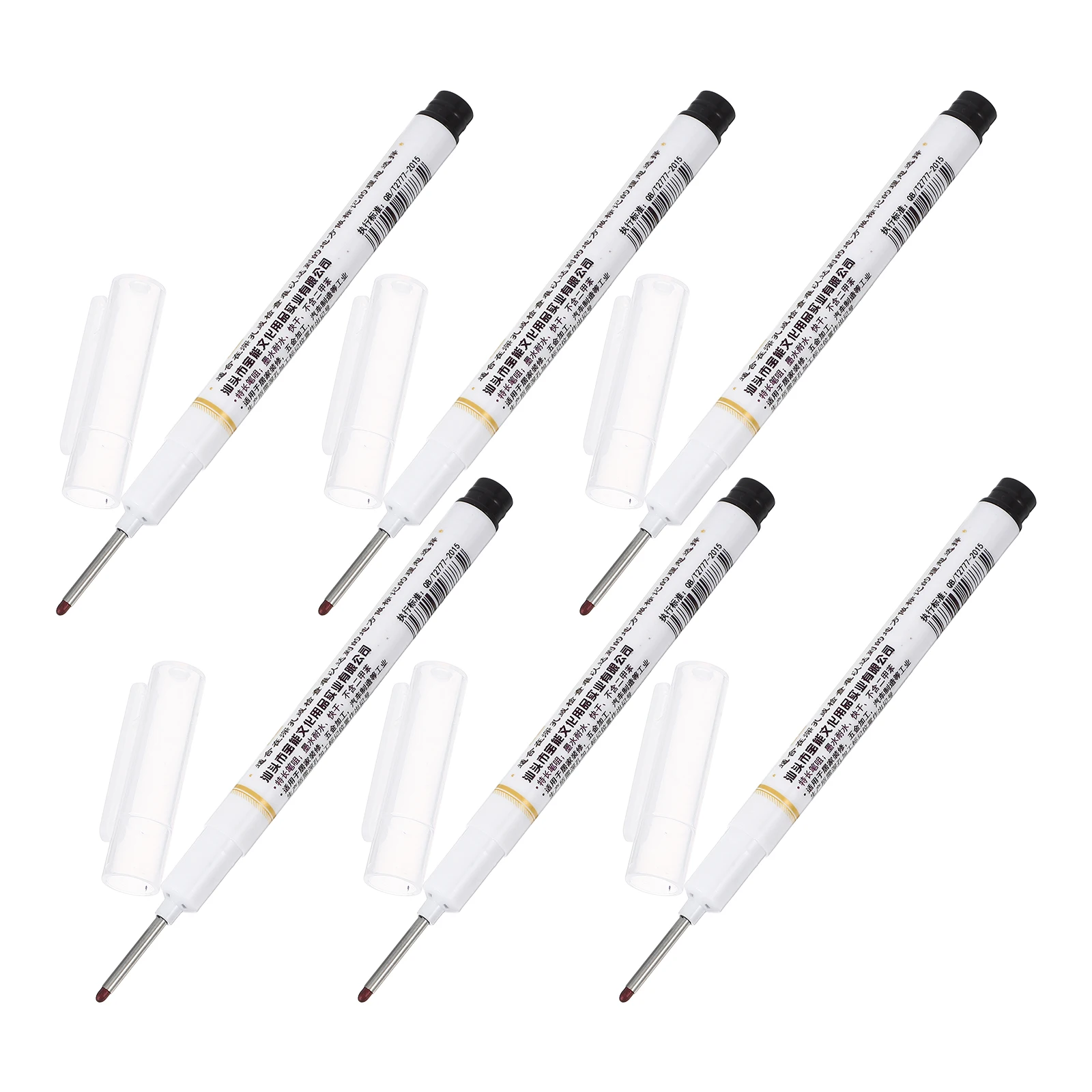 

6pcs Woodworking Marking Pen Long Reach Oil Based Ink Fade Resistant For Deep Hole Carpentry Construction Diy Projects