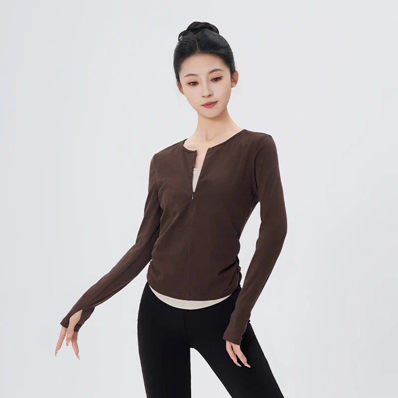 เสื้อเต้นรำสมัยใหม่สำหรับผู้หญิง เสื้อซิปสองชิ้นแบบสวมใส่สบาย สไตล์ใหม่สำหรับฤดูใบไม้ร่วง ชุดเต้นแจ๊สสำหรับวัยรุ่นและผู้ใหญ่