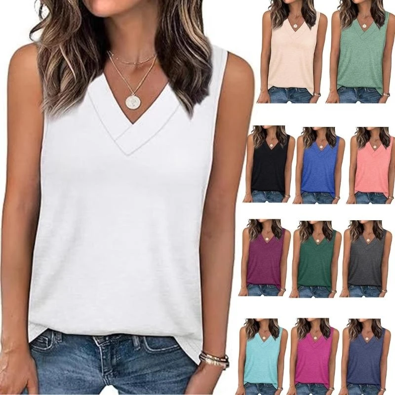 

N1HE Stylish V Neck Sleeveless Top for Women Comfortable and Elegant Tops