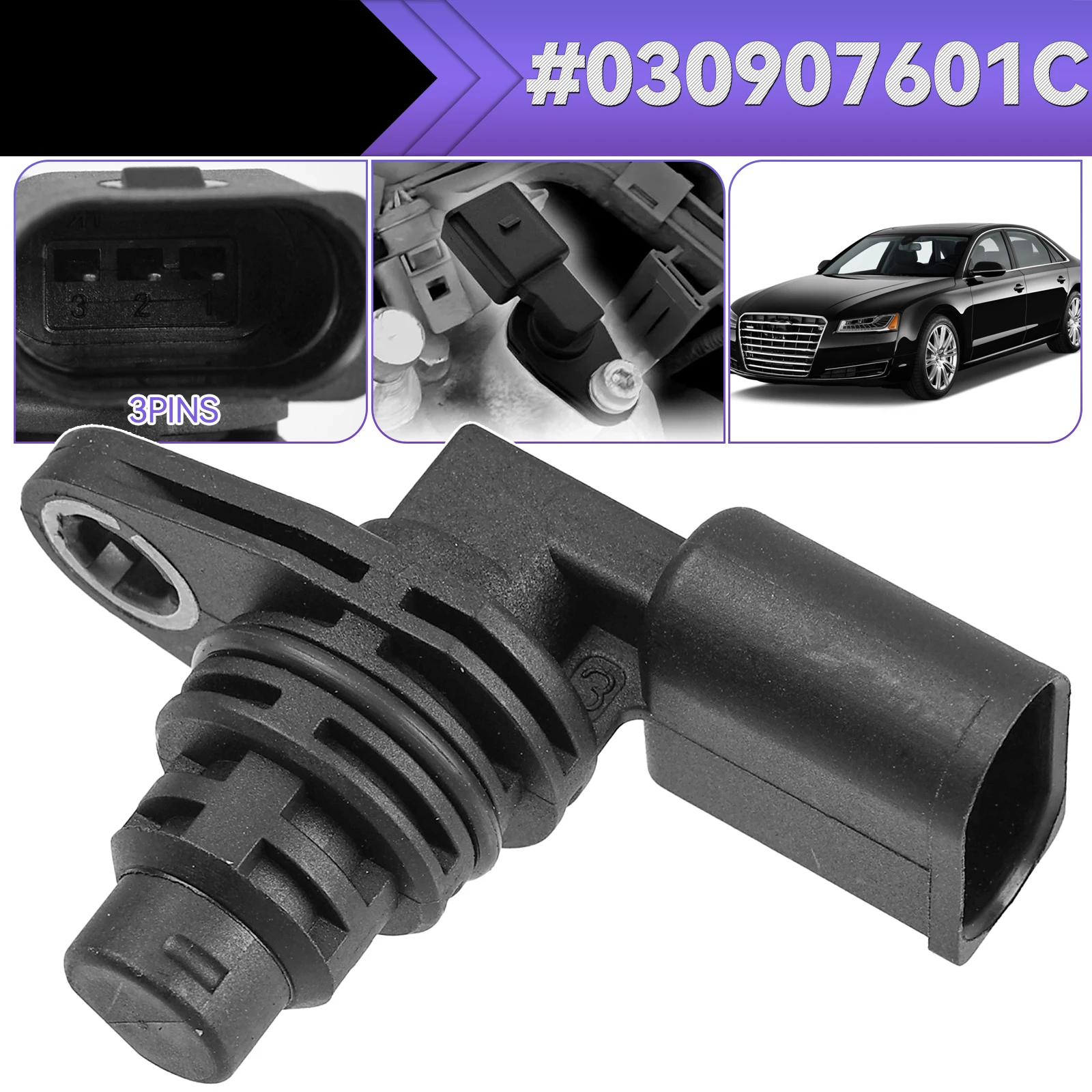 Sensor de posição da árvore de cames cps para audi a1 a2 a3 q7 tt vw beetle golf seat altea skoda fabia novo 030907601d 030907601f 030907601e