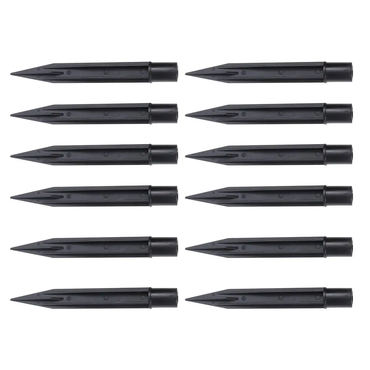 

12 Pcs Landscape Spike Light Lawn Lamp Ground Plug Black Holder Durable Plastic Easy Assembly steady fix decoration garden home