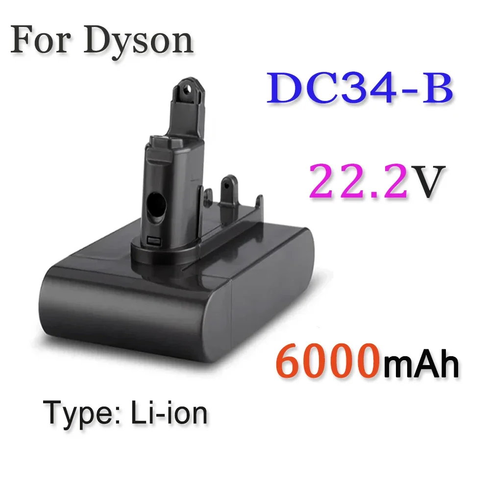 

For Dyson DC34 B-Type 22.2V 4000mAh/5000mAh/6000mAh Li-ion Battery， Replace DC31 DC34 DC35 DC44 DC45