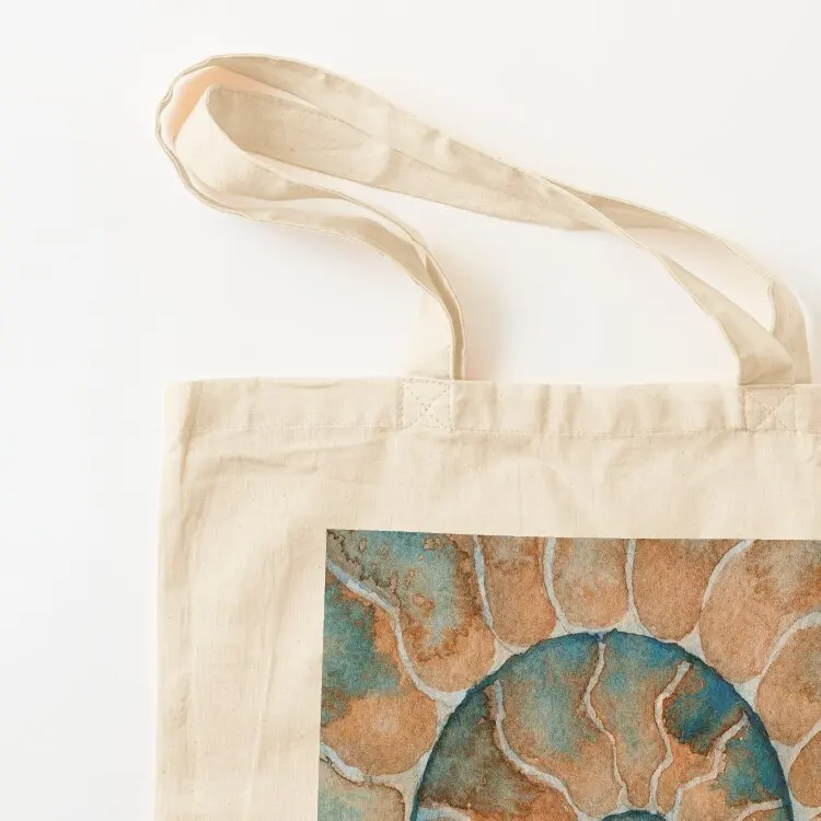 Ammonite fossil watercolor painting Tote Bag personalized tote Women's bag cloth bag woman Women's shopper