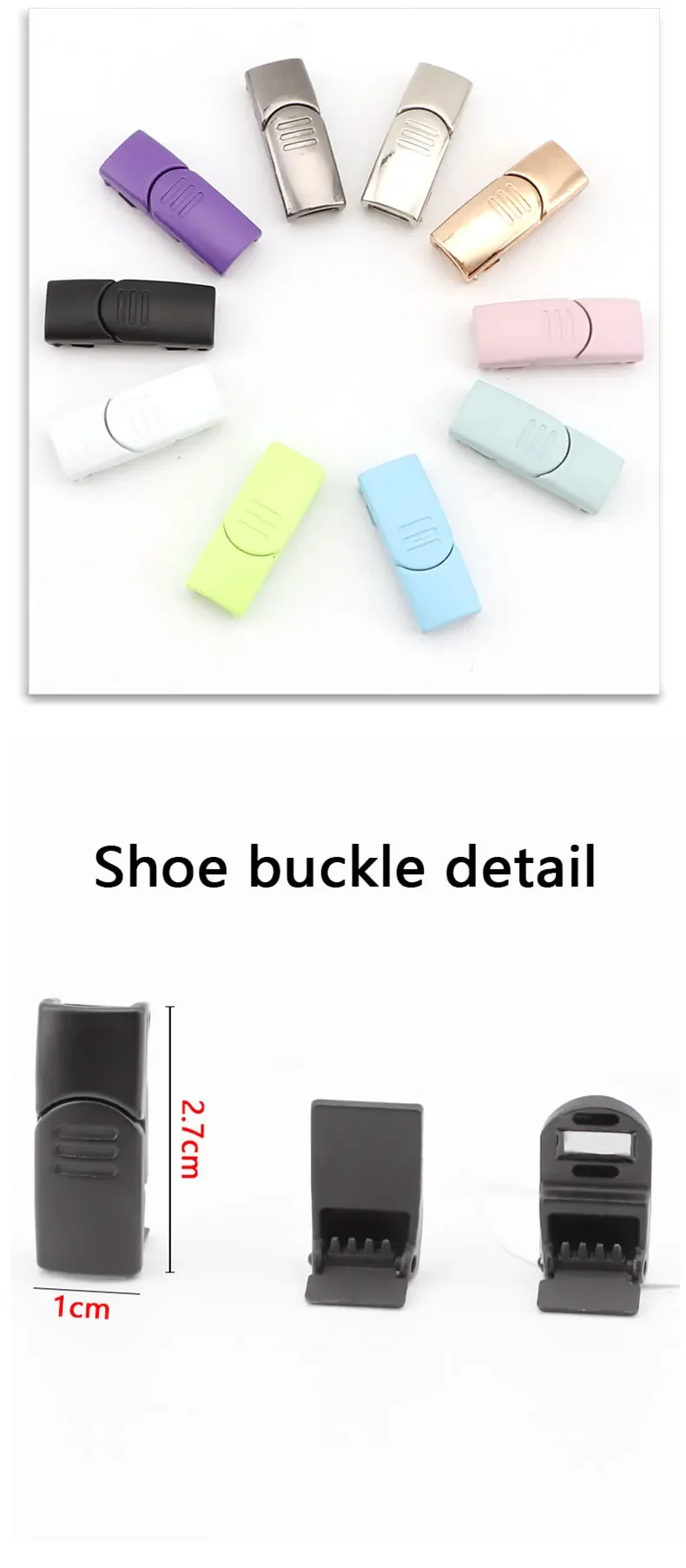 Keine Krawatte Schnürsenkel Magnets chnalle tieless faul Schnürsenkel Schloss Schnell verschluss passt Freizeit schuhe Turnschuhe Stiefel Leinwand neu – Detail 2