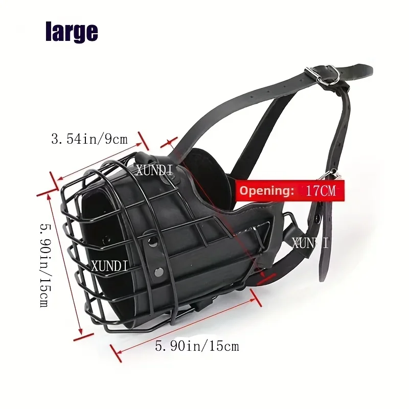 Kangdarpet Stainless Steel Dog Mouth Mask, Large Dog Anti-bite and Anti-bite Breathable Iron Mouth Mask