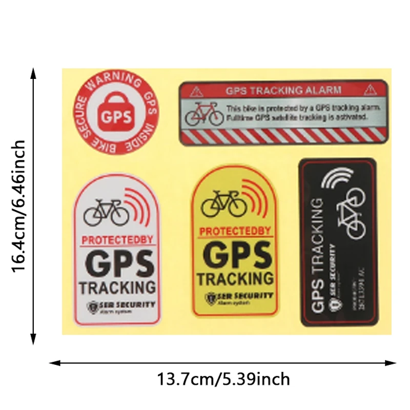 GPS Tracking Alarm Sticker MTB Road Bike Scooter Motorcycle Anti-Theft Decal Warning Reflective Paster For Bicycle Accessories