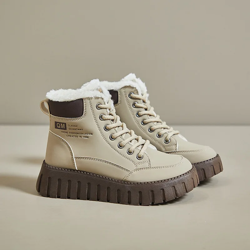 Immagine 7: Stivali da donna in cotone 2025 Inverno New Ins Stivali da neve foderati in pile alti da donna Stivaletti casual caldi streetwear