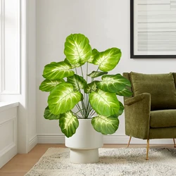 60-85 cm Monstera Pianta Plam Ramo pianta finta realistica Foglie di plastica Pianta artificiale ornamentale per interni per la decorazione dell'home office