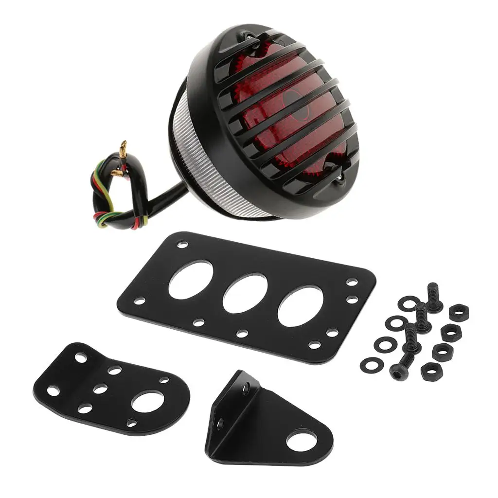 

LED Tail Light Mounting Bracket Motorcycle Number Plate Holder Adjustable Side Mount for Harley Cruiser and Metric Bike