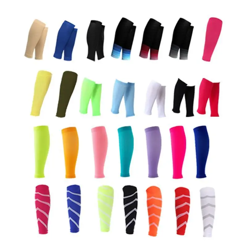 3 paia di calzini sportivi a compressione in nylon, colore brillante, protezione per le gambe e la caviglia, per calcio, basket, corsa, escursionismo, ciclismo, yoga