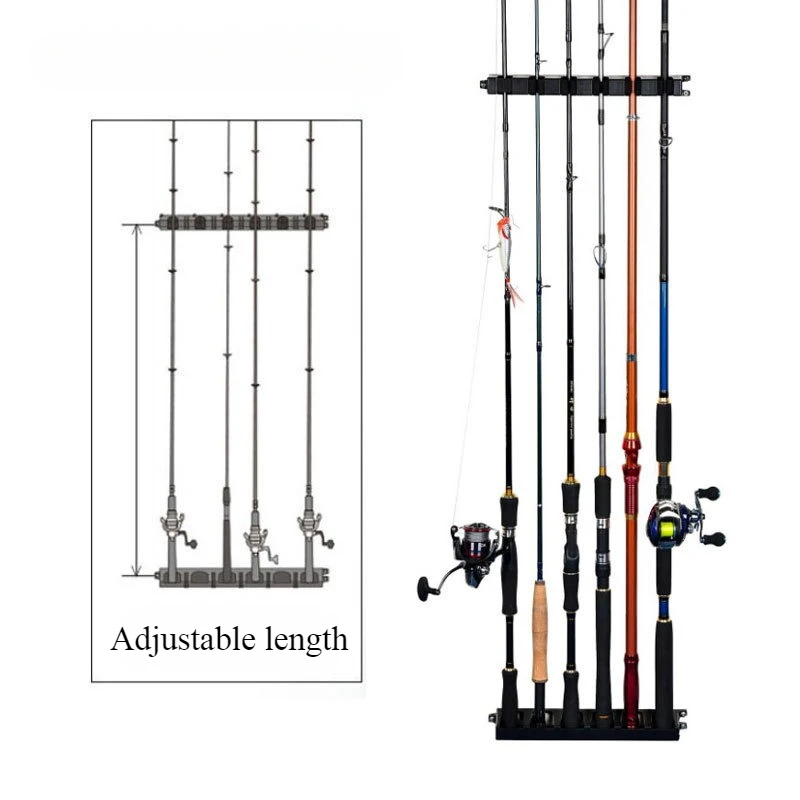 Easy-Install ABS Fishing Rod Wall Rack High-Density Foam Grip Storage for Garage Sports Equipment Rod Holders for Fishing Rods