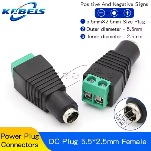 2/5/10PCS DC 12V Male Female BNC Connectors 5.5*2.1mm/2.5mm Welding-Free Power DC Plug Adapter Jack Sockets For LED CCTV Camera - Image 16
