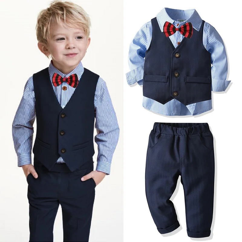 Baby clothes fashionable children\'s long sleeved gentleman set elegant and fashionable suit banquet host and performance clothes