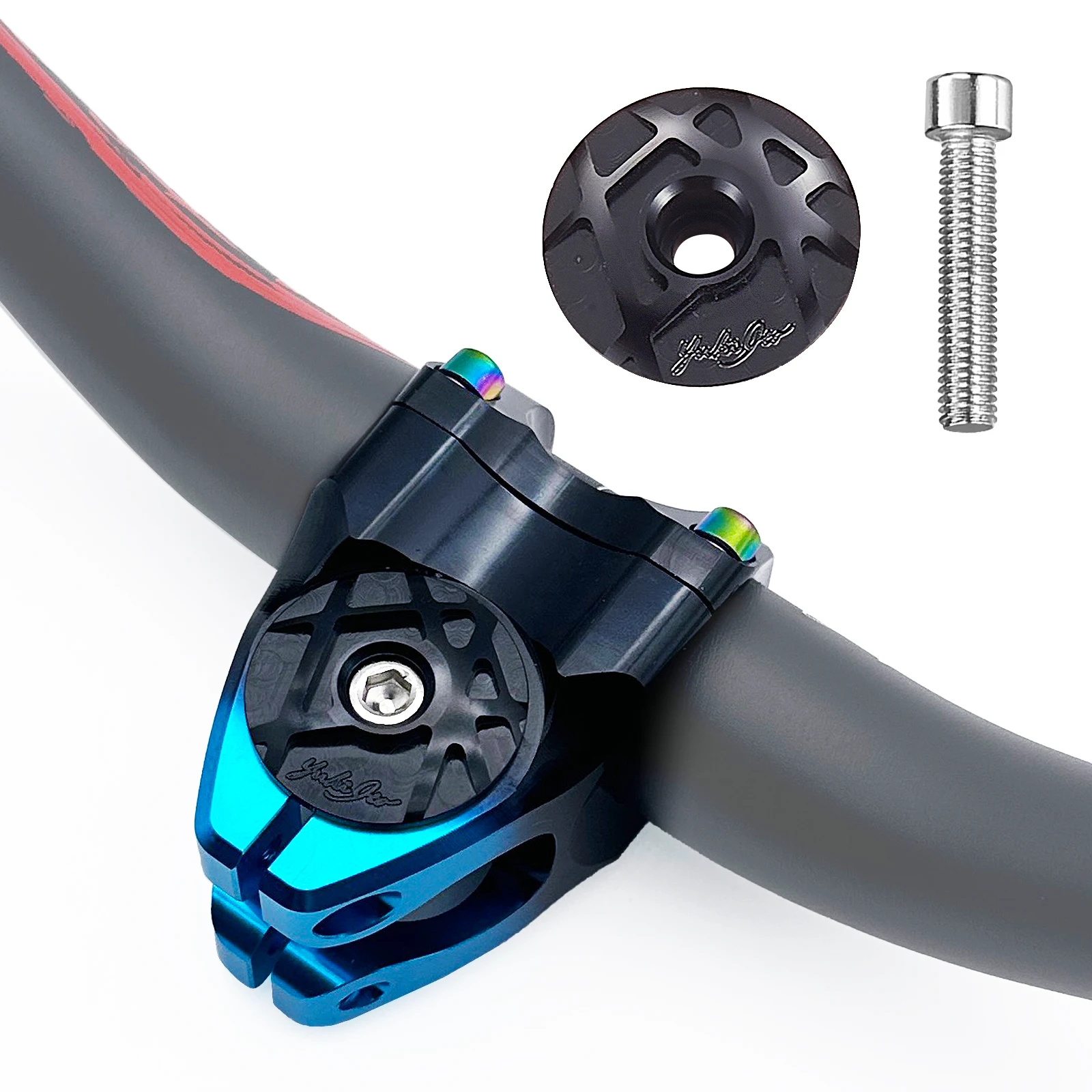 Fahrrad-Steuerrohrkappe MTB Rennrad Vorbau-Steuerrohr-Abdeckkappe CNC mit Schraube für 28,6mm Gabelrohr Fahrradzubehör – Detail 5