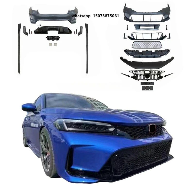 

High Quality TYPE-R Body Kit Bumper for 2021+ Old Upgraded Car Bumper Grille