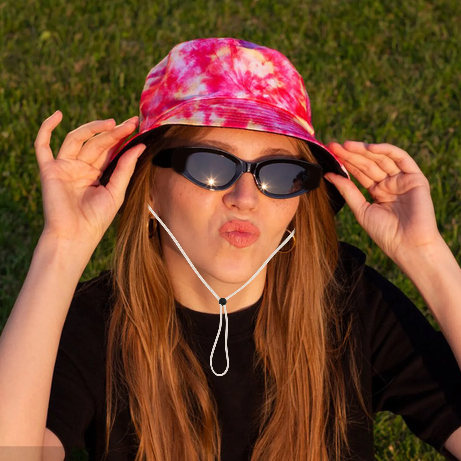 

Adjustable Hat Chin Cord Strap Windproof Anti-Lost Clip Retainer for Sun Bucket Baseball Caps Outdoor Travel Hiking Fishing