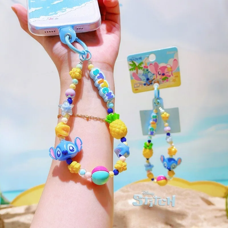 

New Disney Stitch Mobile Phone Pendant Angel Anime Action Figures Keychain Cute Toy Bag Decoration Model Children Birthday Gifts