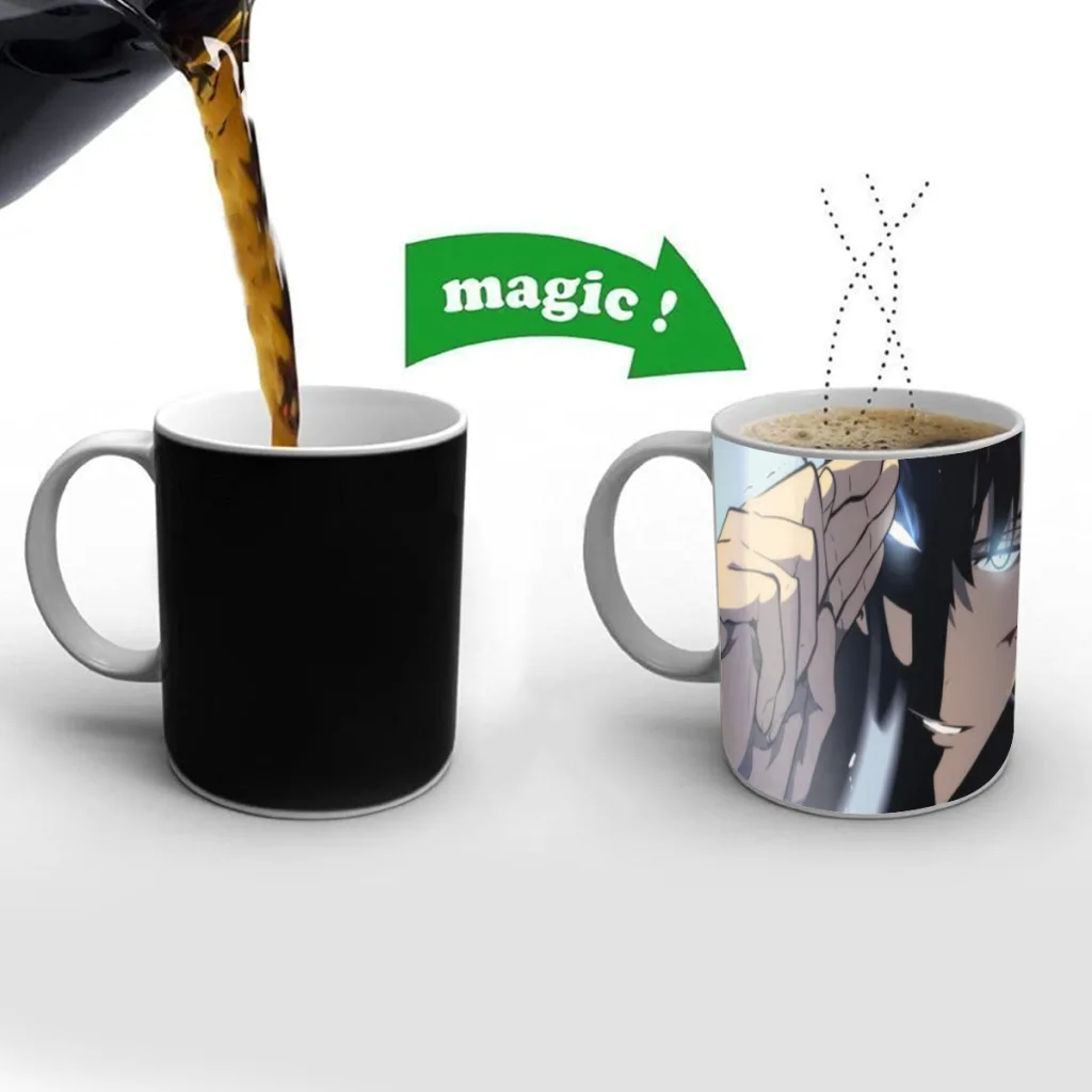 

Anime Solo Leveling Free shipping Mug Changing Color Ceramic Coffee Mugs Magic Tea Cup Best Gift For Your Friends