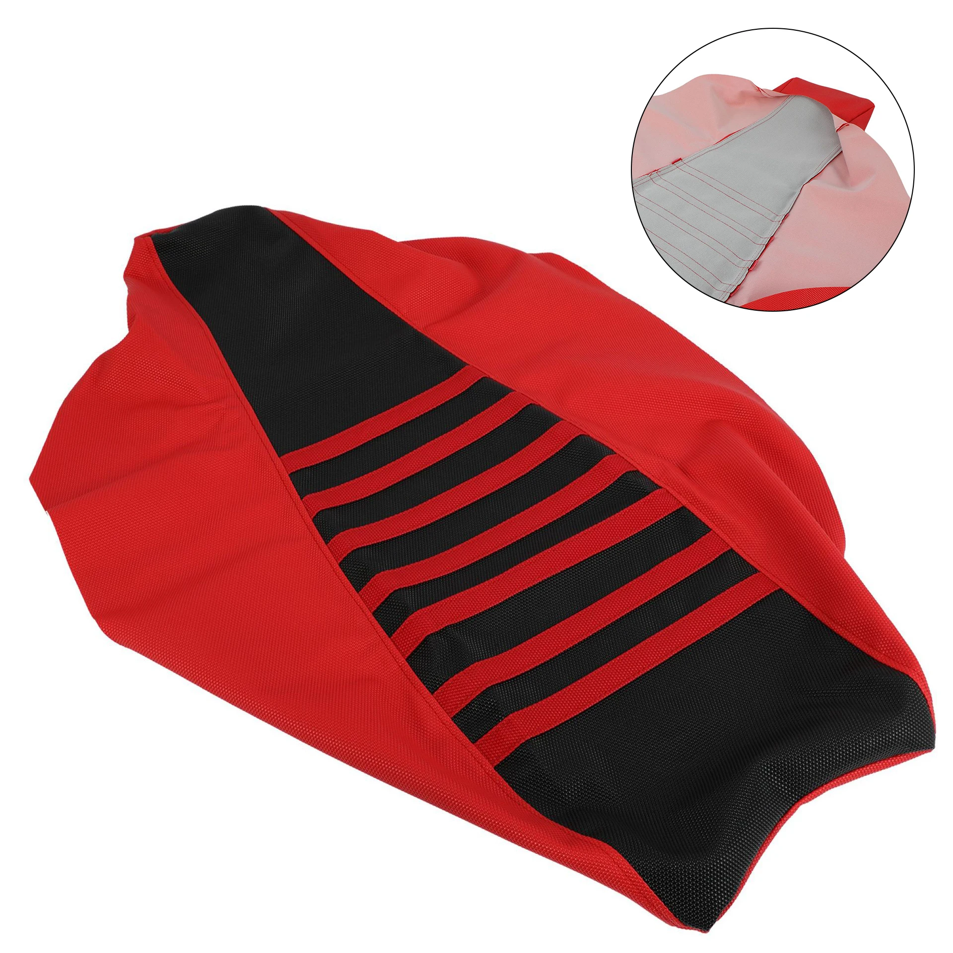 متوافق مع TRX450ER 2006-2009 2012 / TRX250EX 2006-2024 غطاء مقعد الدراجة الترابية، جلد PVC مرن، أحمر، مقاوم للماء