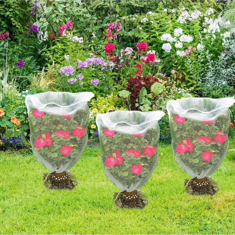 

Garden Mesh Netting Tomato Protective Cover Garden Plant Netting Drawstring Barrier Bag Mesh Garden Plant Netting For Garden