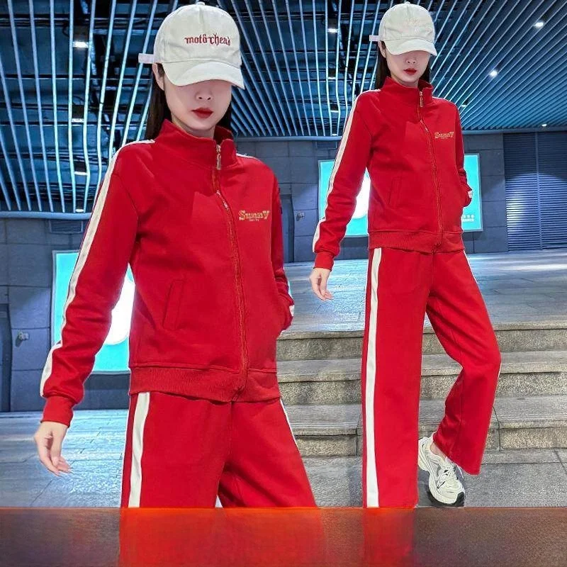 

Fitn Square Dance Outfit New Sle Set Jaet Long Sve Long Pants Zipper Closure Cotton Leisure Sportswear Performance ...