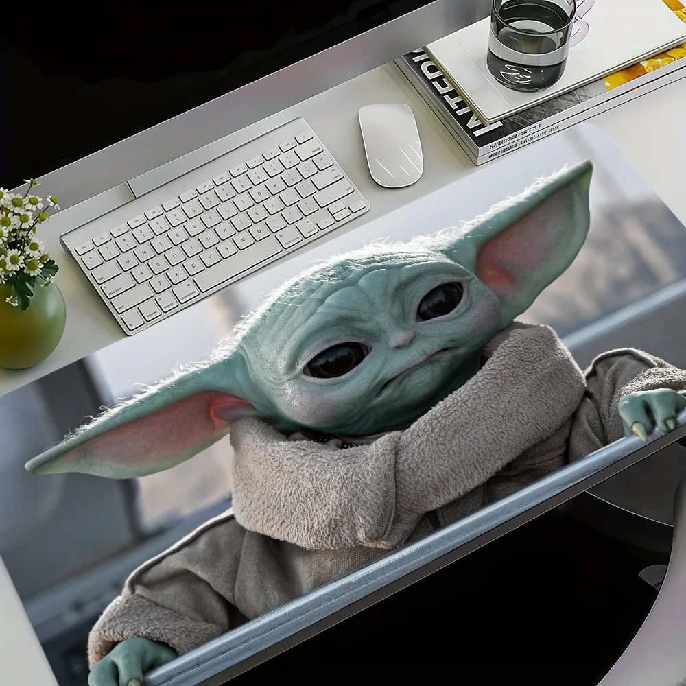 S-STAR WARS Kawaii Y-Yoda Grogu Mouse Pad Non-slip Thickened MousePad Large Writing Lockedge Gaming Cushion Office Student