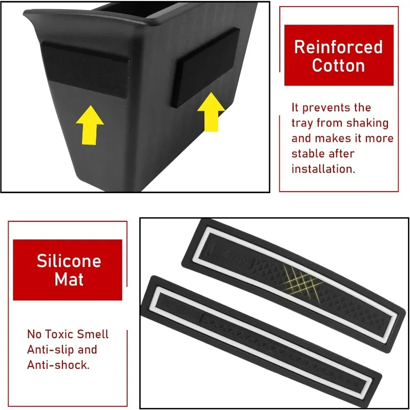 for Ram 1500 Door Side Organizer Tray 2019 2020 2021 2022 2023 2024 2025, for Ram 1500 Door Pocket Insert 4 Pcs Door Side Storag