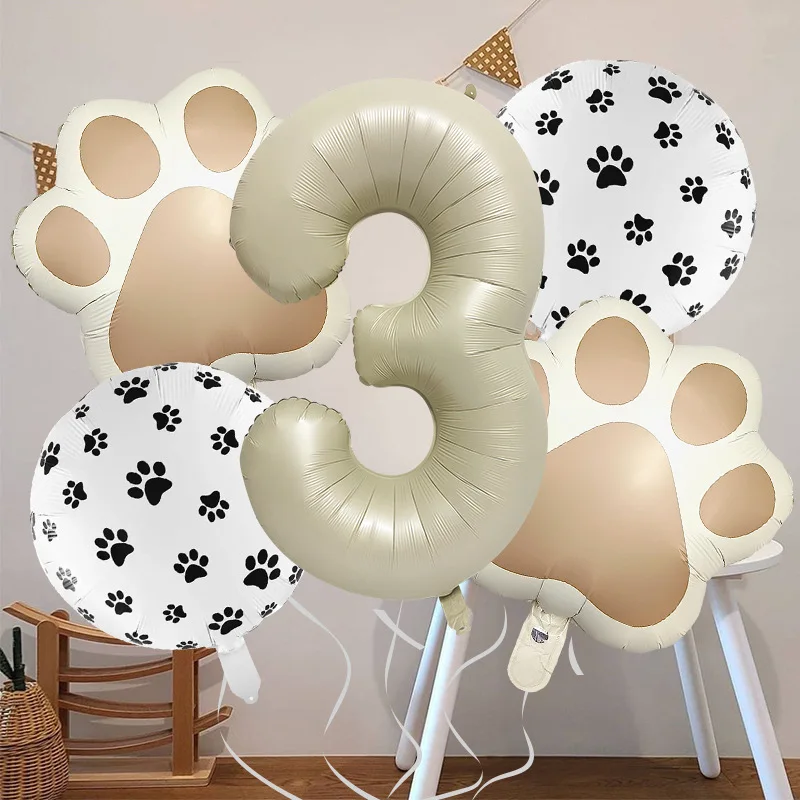 مجموعة بالونات مطبوعة بمخالب الحيوانات الأليفة مقاس 32 بوصة لحفلات أعياد الميلاد وحفلات الصور على شكل حيوانات وحفلات أعياد الميلاد والجرو