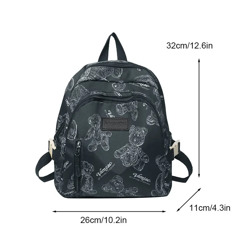 Plecak z zabawnym nadrukiem misia dla dorosłych - miejski plecak podróżny i dojazdowy (unisex retro kreskówkowy plecak)