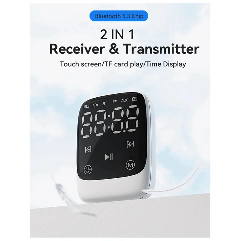 【Подерна предложения】2-в-1 Bluetooth 5.3 приемник-передатчик белый AUX автомобильный адаптер настольный компьютер старый динамик старый динамик усилитель C