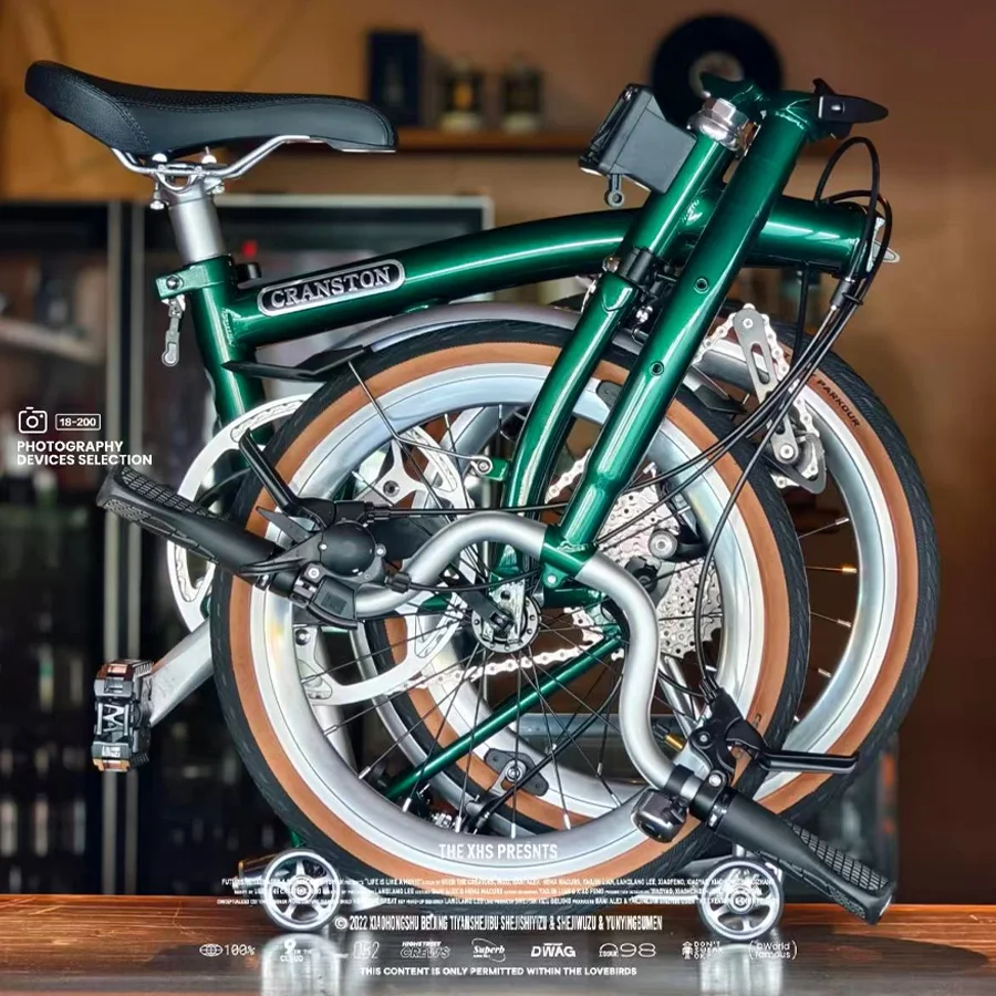 

CRANSTON Post Green M/S Handlebar Folding Bicycle 20 Inch 9 Speed C-Brake Student Bike Men's And Women's Lightweight Road Bike