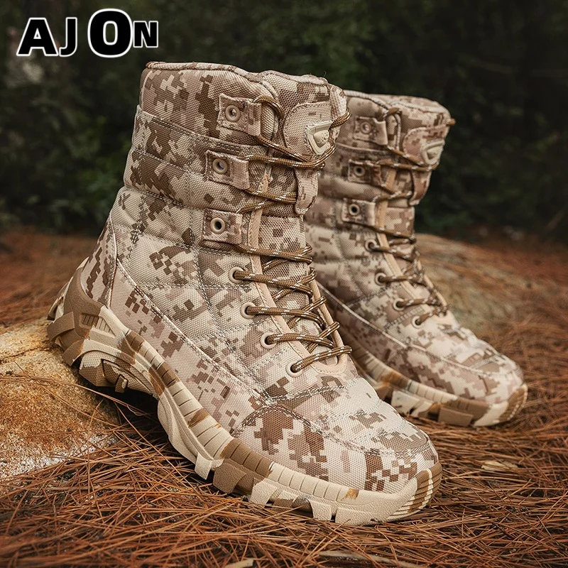 

Мужские тактические ботинки, непромокаемые ботинки, походные ботинки, тренировочные мотоциклетные охотничьи универсальные ботинки для пустыни, 2025 г., мужские ботинки с высоким берцем